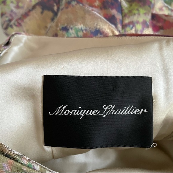 Monique Lhuillier Gold Purple Green Dress size 10 - Picture 7 of 16